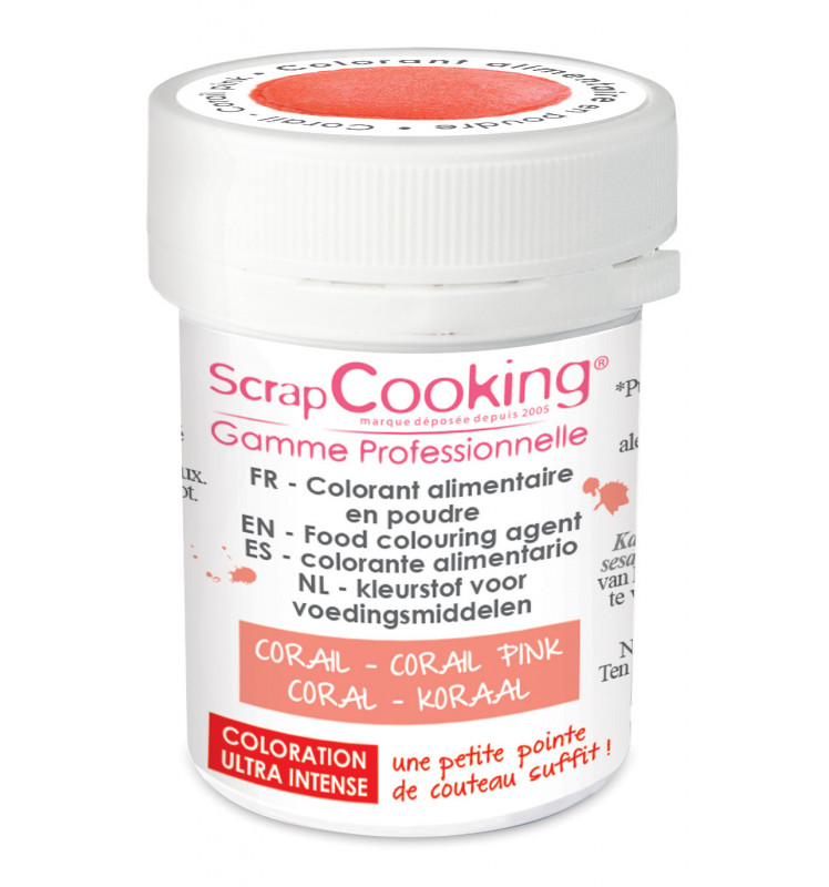 Bracconi - Colorant Alimentaire Poudre Corail - Scrapcooking