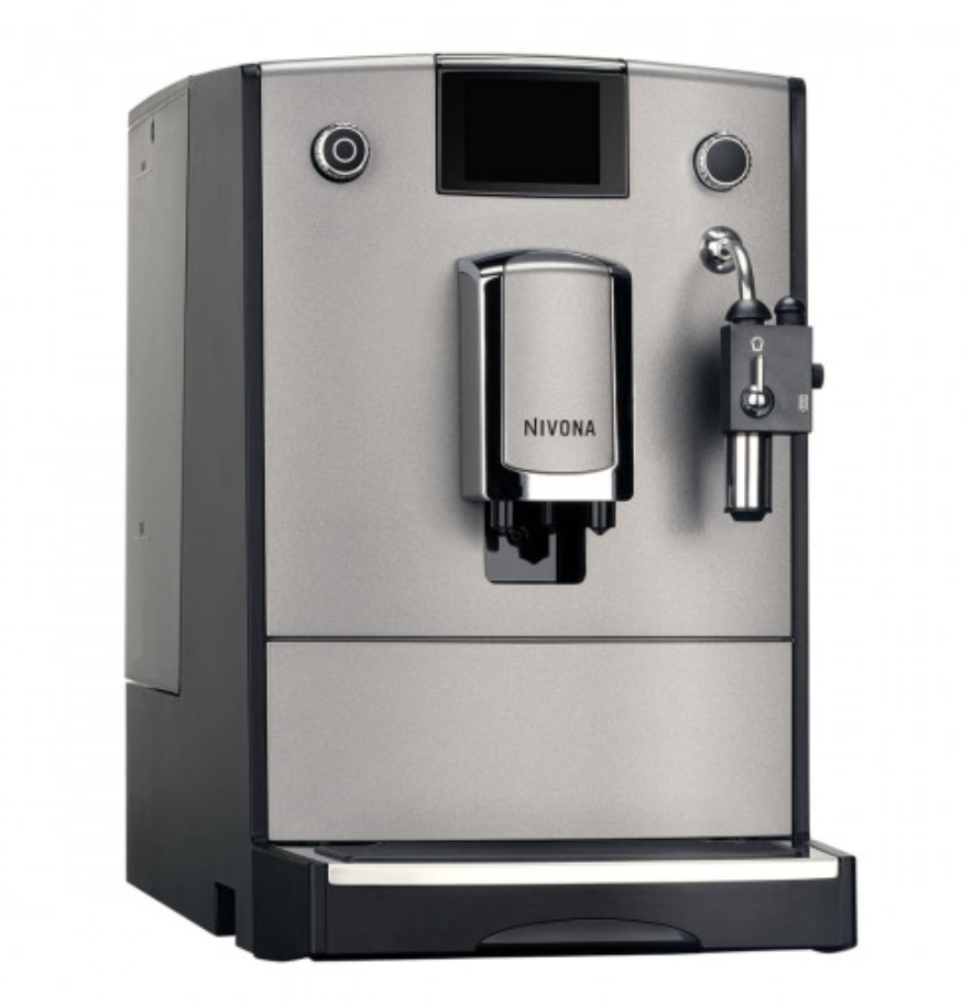 machine à café gris sur fond blanc