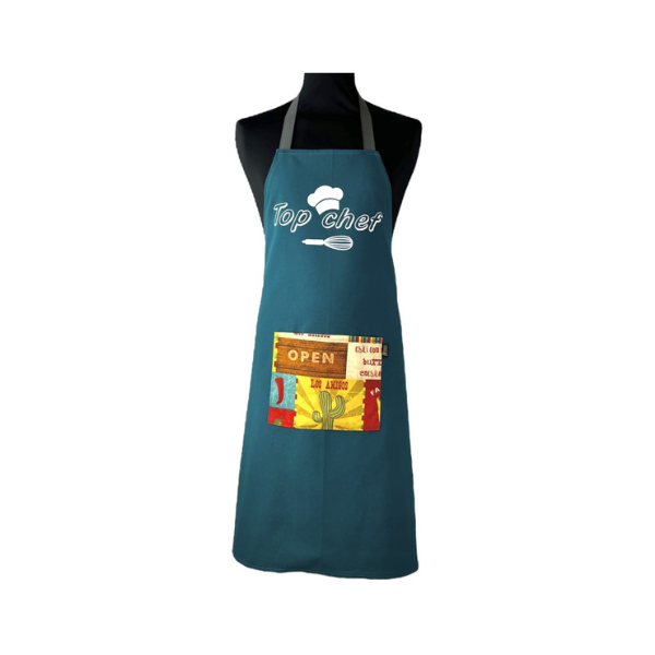 tablier top chef turquoise